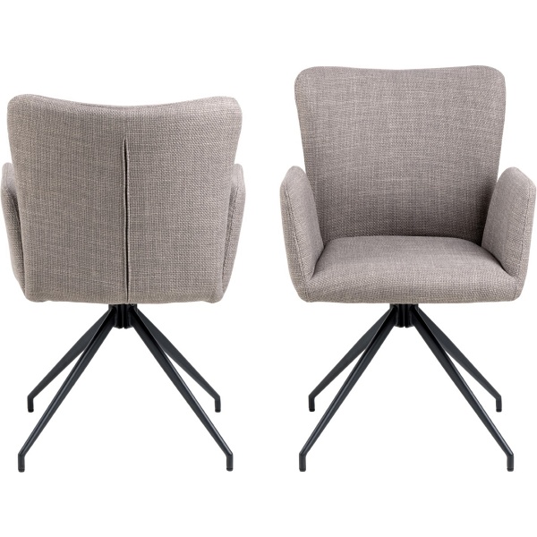 Krzesło Laura z podłokietnikami szary jasny - ACTONA